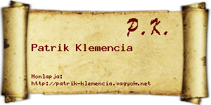 Patrik Klemencia névjegykártya